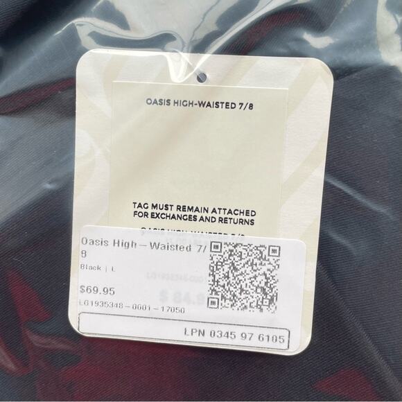 Fabletics NWT Oasis PureLuxe High-Waisted 7/8 Leggings Black Large - Picture 11 of 12